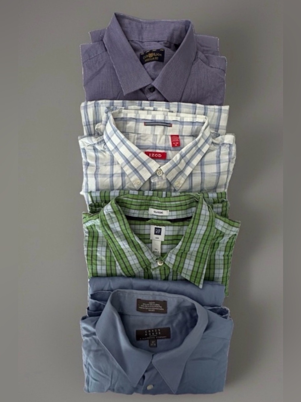 IZOD GAP Club Room Crazy Horse Long Sleeve Button-Down Shirt Bundle XL